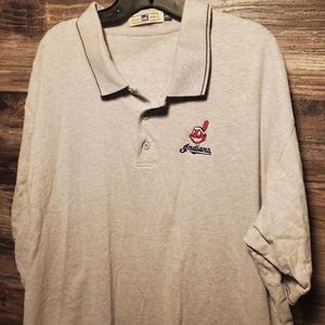 Vintage‎ Cleveland Indians Polo Shirt men's 2xl Chief Wahoo Logo Lee Sport gray